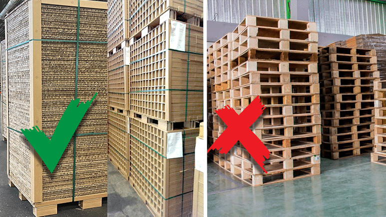 less space needed in warehouse with packaging components