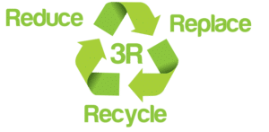 Motto 3R-Reduce, Replace, Recycle